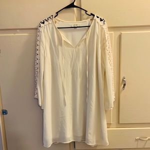 Umgee Off White Tunic with Crochet Detail